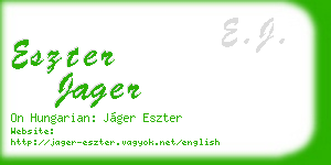 eszter jager business card